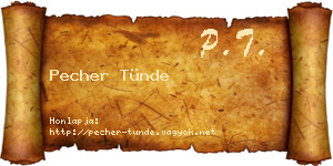 Pecher Tünde névjegykártya